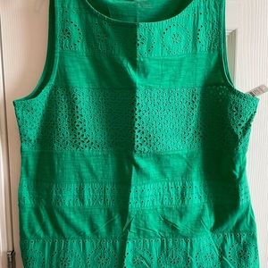 Talbots Eyelet Cotton Tank Top PXL